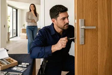 Chaveiro instalando uma nova fechadura em Apucarana.
